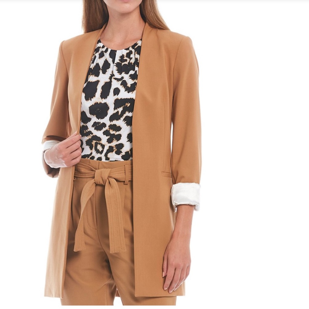 CALVIN KLEIN TAN/BEIGE WOMEN'S SUIT JACKET BLAZER AND PANT - NEVER WORN!